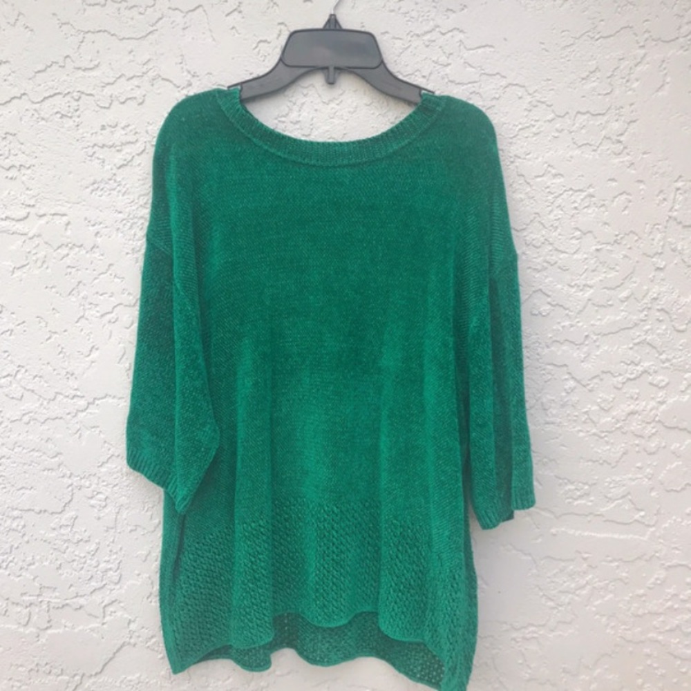 Green Crew Neck Sweater with Relaxed Fit